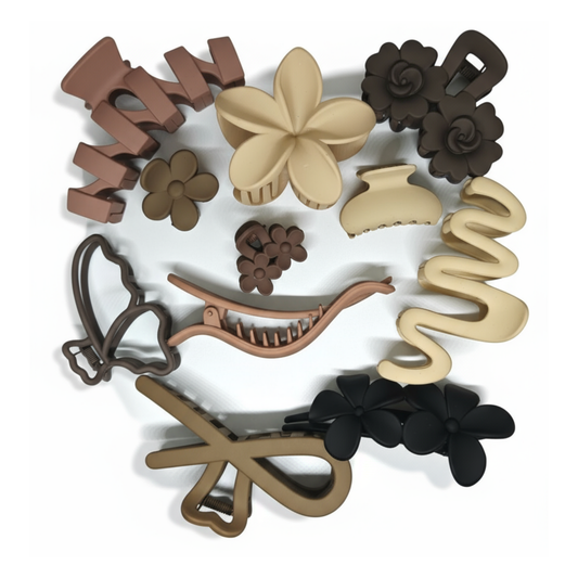 Hair Clutcher for Women and Girls | Matte Claw Clips | 3 Large & 3 Small