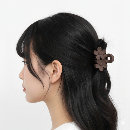 Buy Double Flower Korean Claw Small Matt | Stylish Hair Clutcher