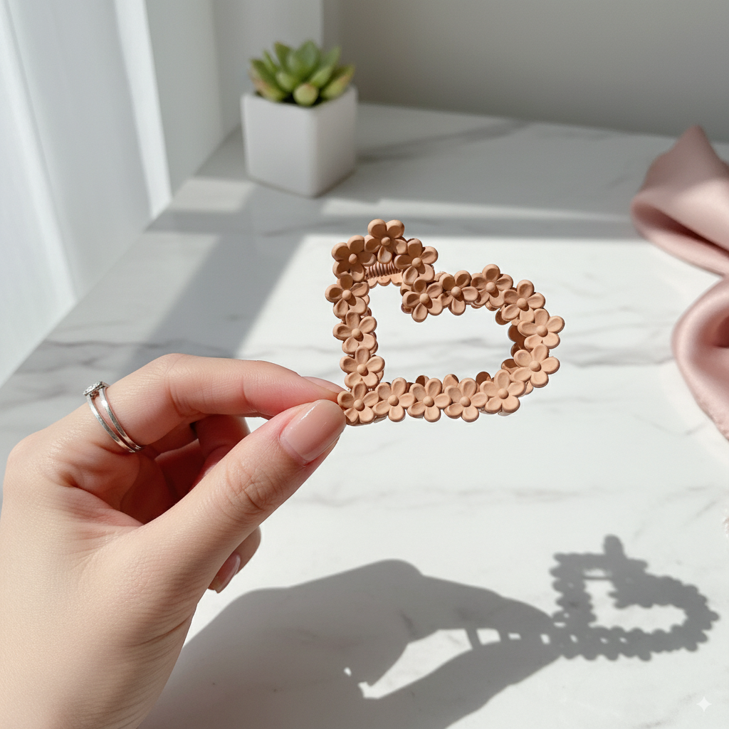 Heart-shaped hair clips