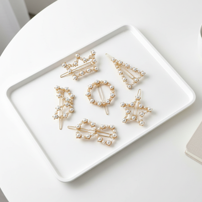 Premium Fancy Hair Pins for Women | Stylish Party Wear & Bridal Hair Accessories | Decorative Clips Set of 6