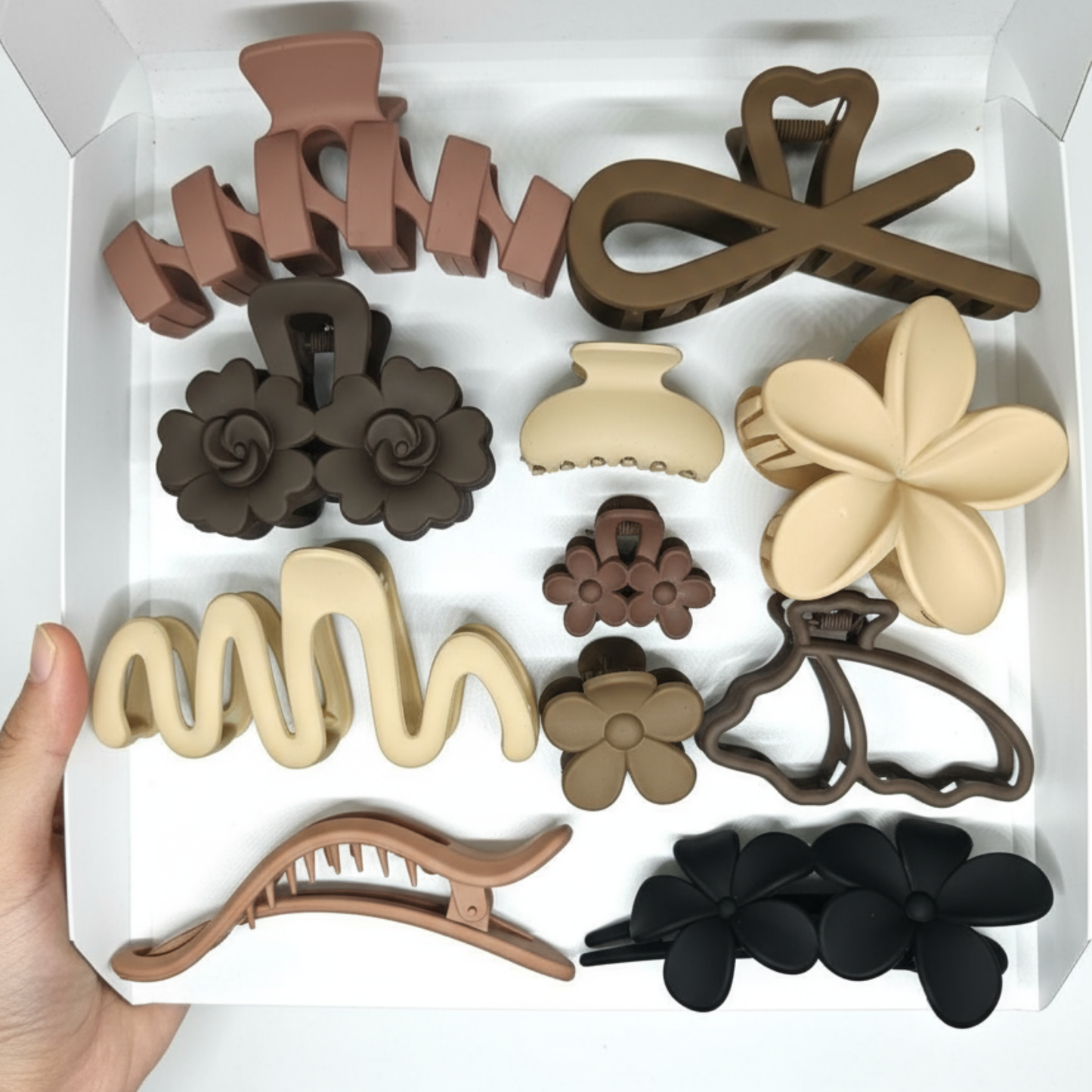 Hair Clutcher for Women and Girls | Matte Claw Clips | 3 Large & 3 Small