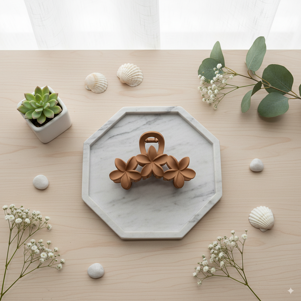 3 flower hair clip korean