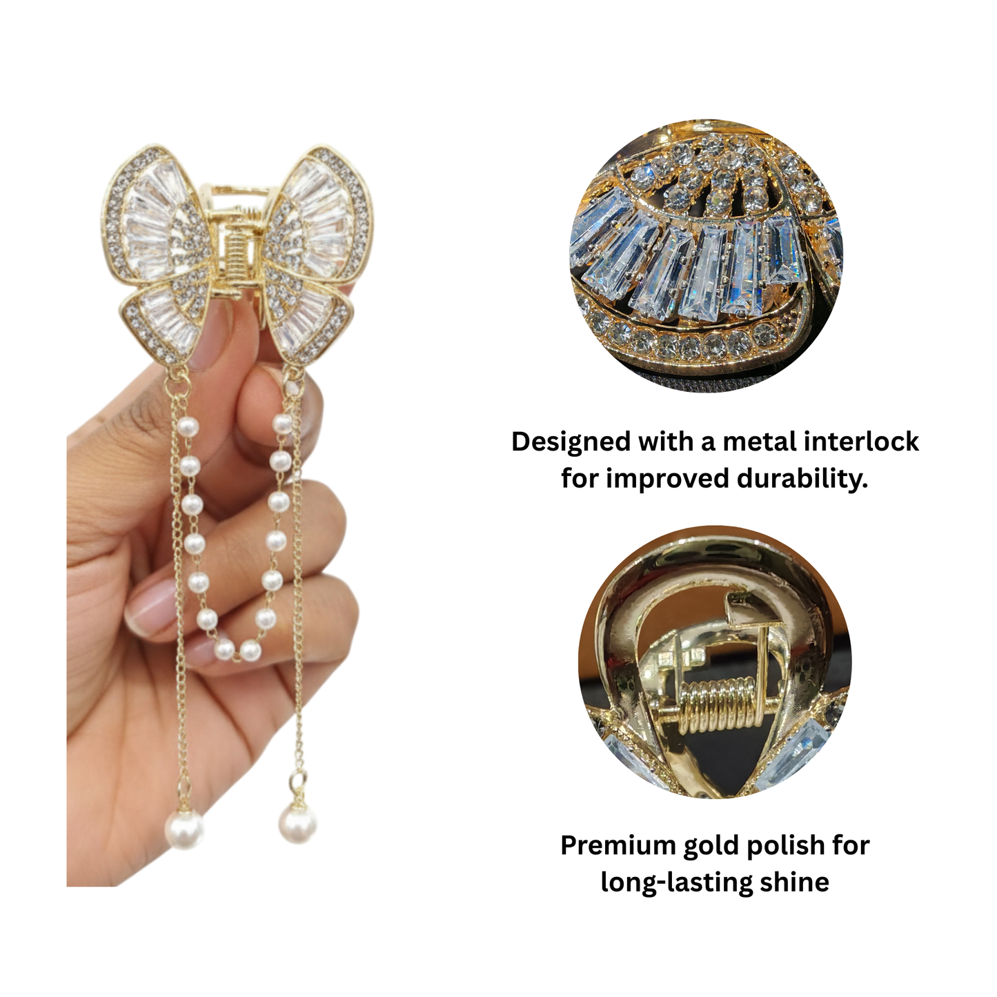 Korean Style Butterfly Metal Hair Claw Clip for Women & Girls -1 pc
