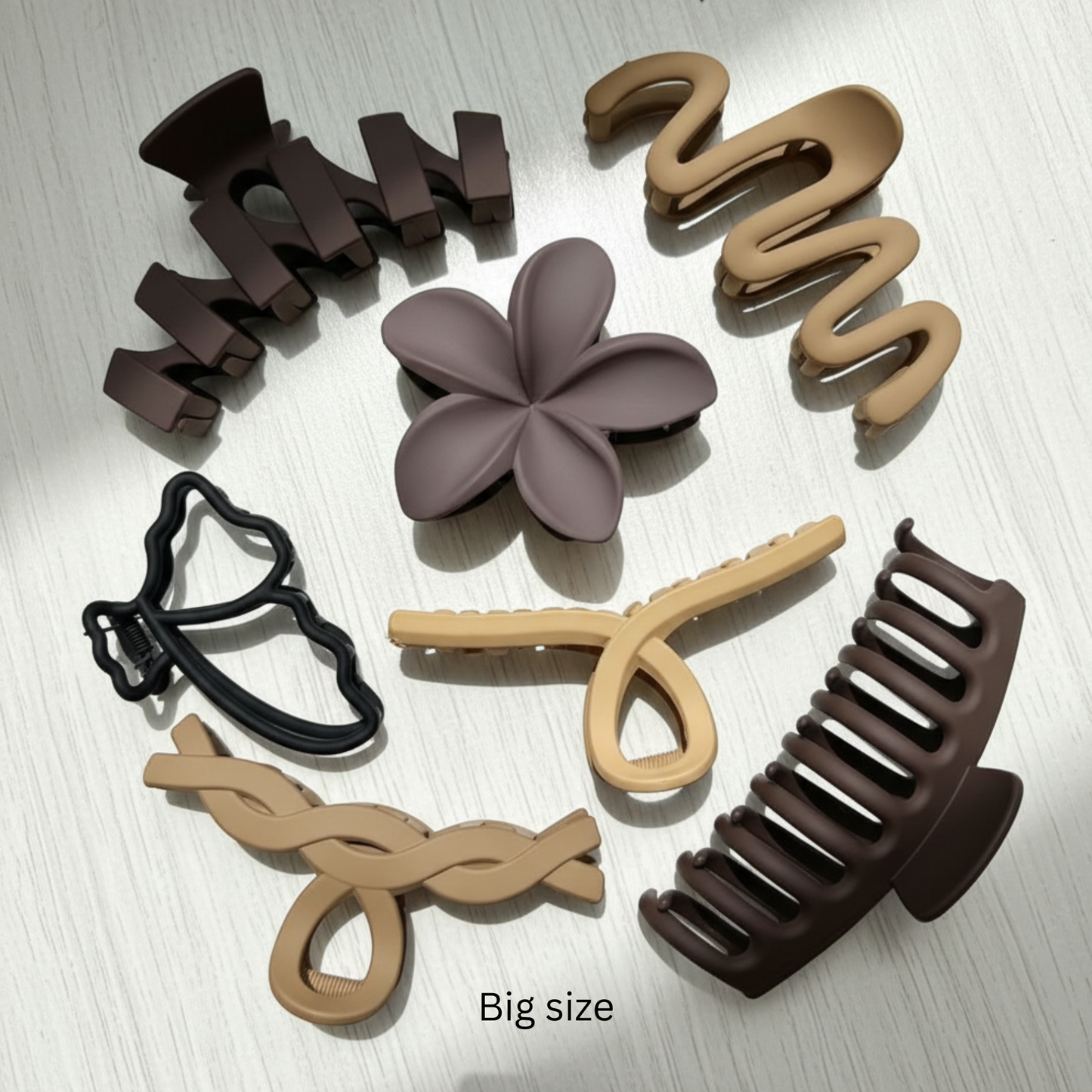 Hair Clutcher for Women and Girls | Matte Claw Clips | 3 Large & 3 Small