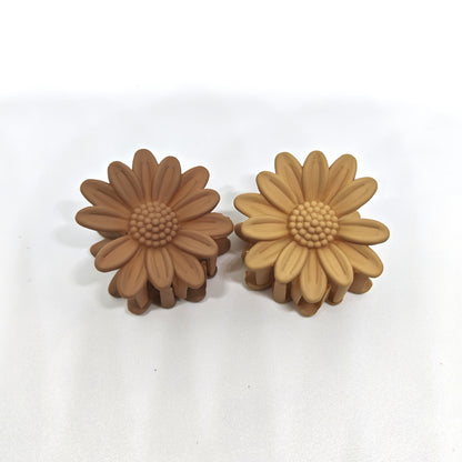 Korean Flower Claw Clip Beige