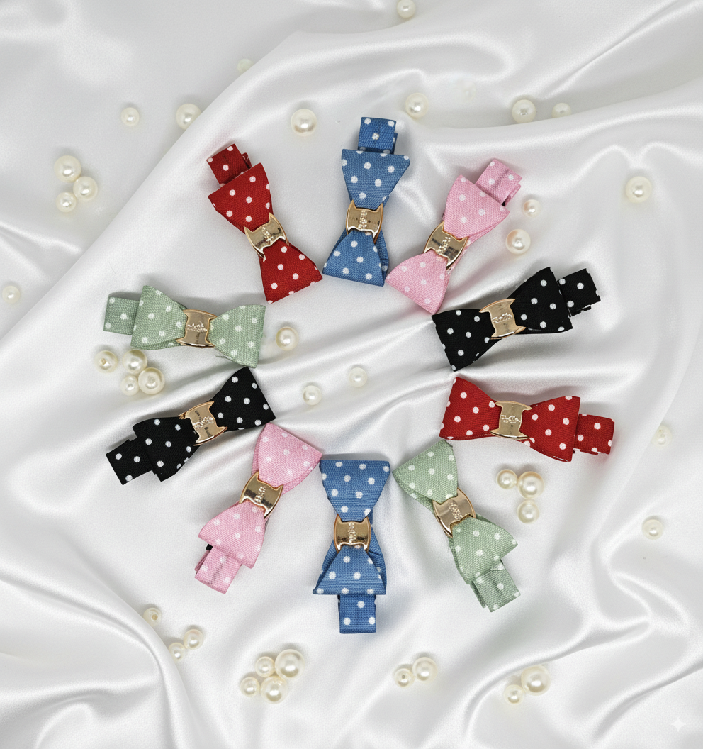 Colorful bow-shaped hair clips