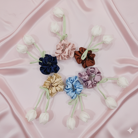 Buy Tulip Hair Scrunchies Hanging Style | Trending Scrunchies