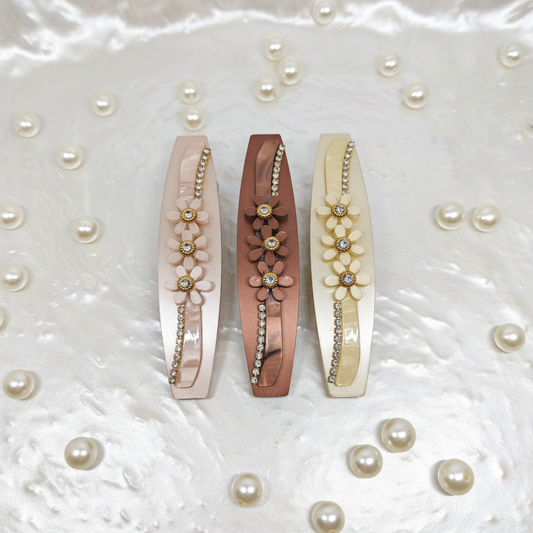 Buy Marble Finish Hair Clips with Stone – Pack of 3
