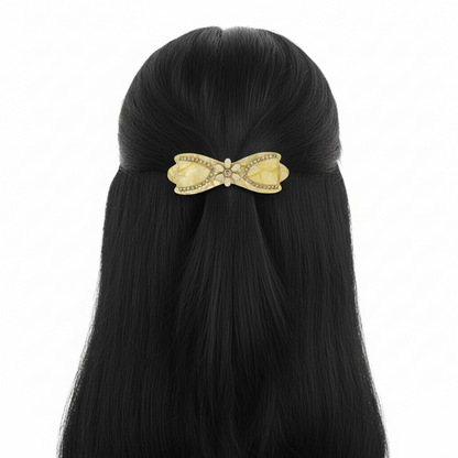 Marble Finish Hair Clips with Stone – Fancy Pack of 3