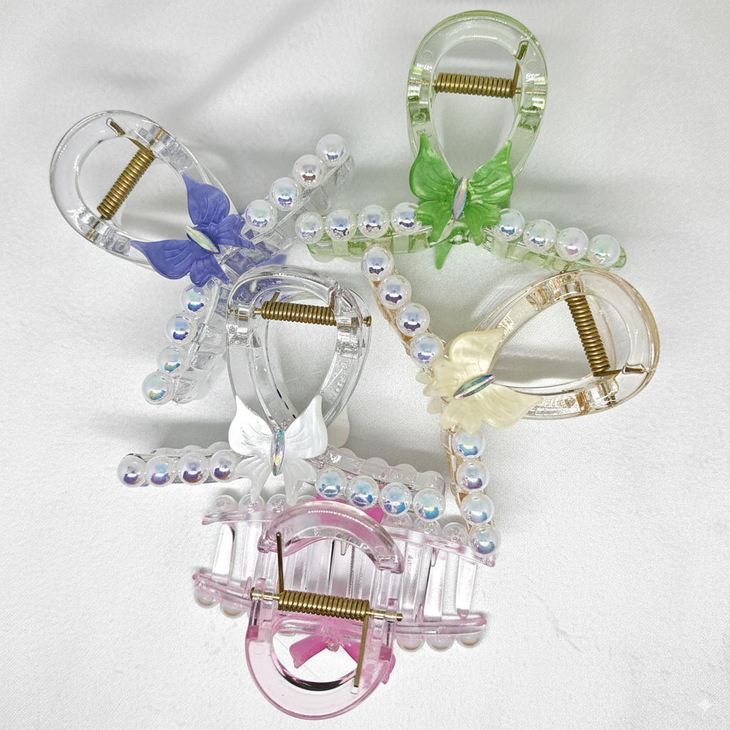 Buy Fancy Hair Claw Clip with Pearl and Butterfly