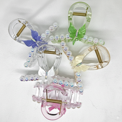 Buy Fancy Hair Claw Clip with Pearl and Butterfly
