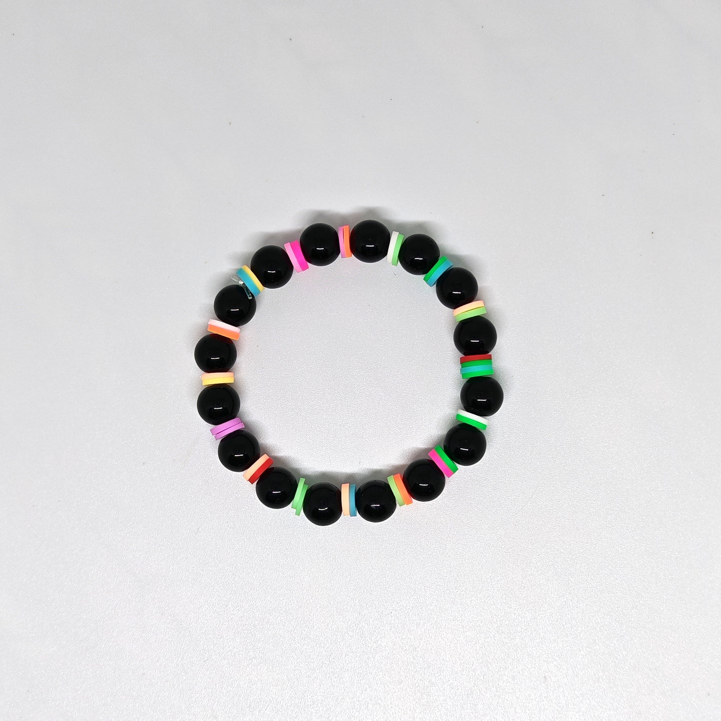 Black with Neon Beads Bracelet