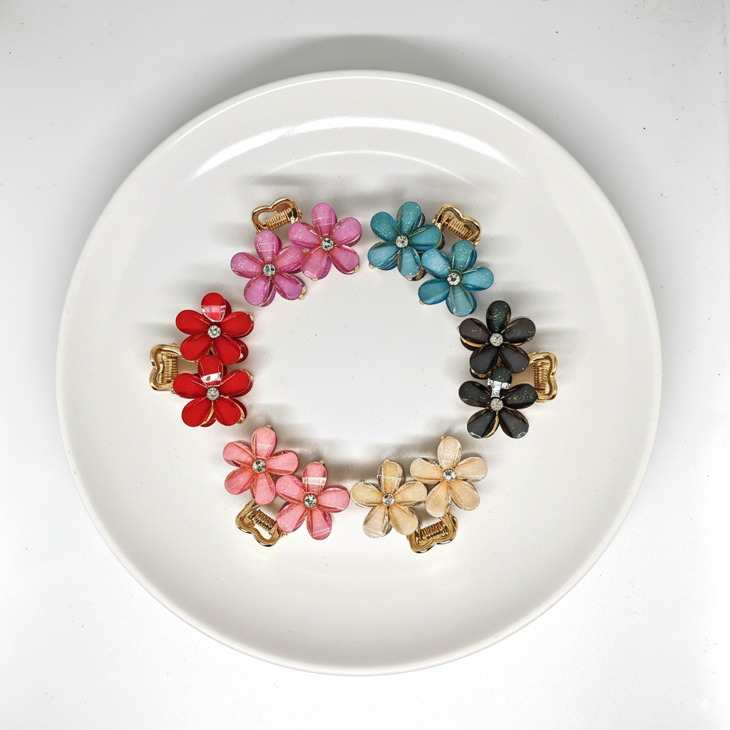 Red Flower Hair Clutcher Fancy