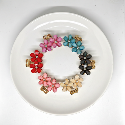 Red Flower Hair Clutcher Fancy