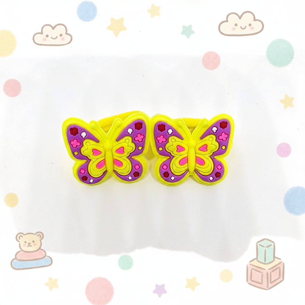 Butterfly Hair Ties for Girls Yellow