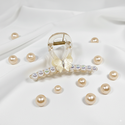 fancy hair clip with pearl