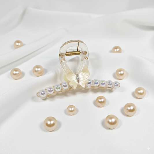 fancy hair clip with pearl