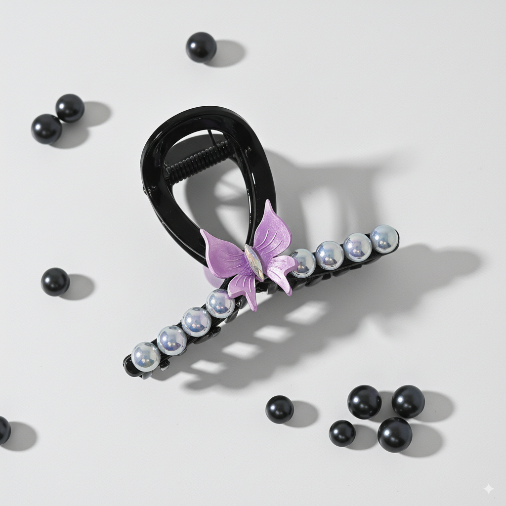 fancy hair clip with pearl