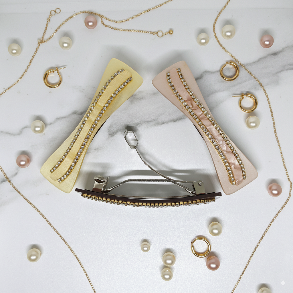 fancy hair clip with stone