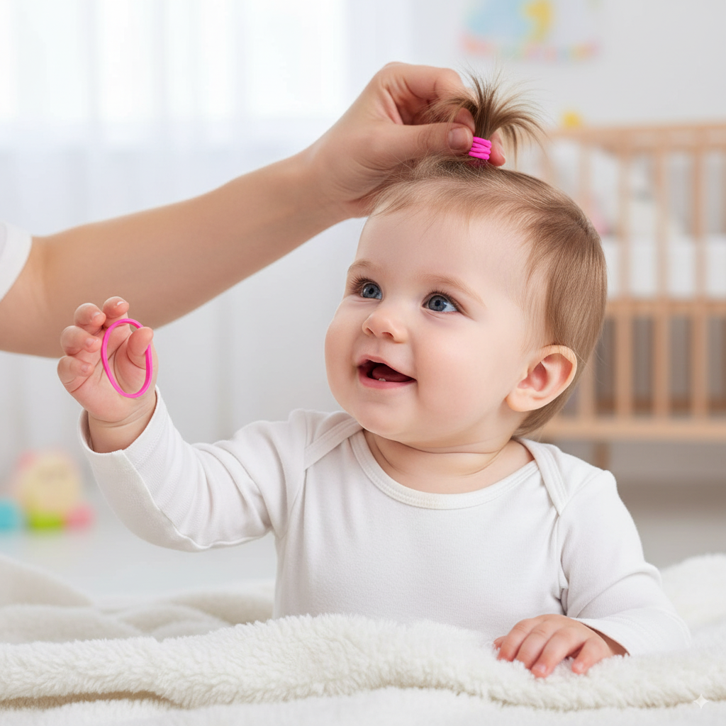 hair ties clips and rubber band combo
