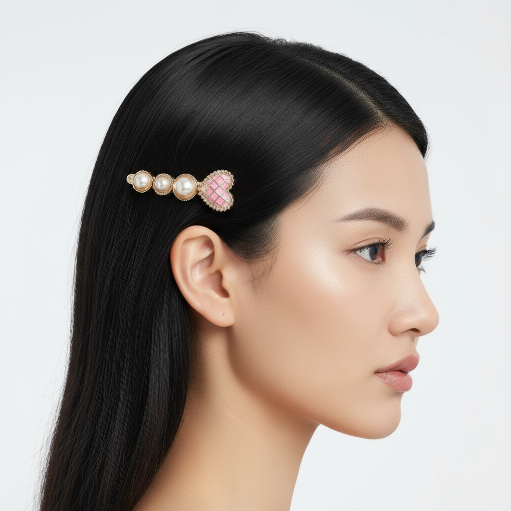 Buy Fancy Hair Clip with Pearl Gold Polished | Beautiful Hair Accessory