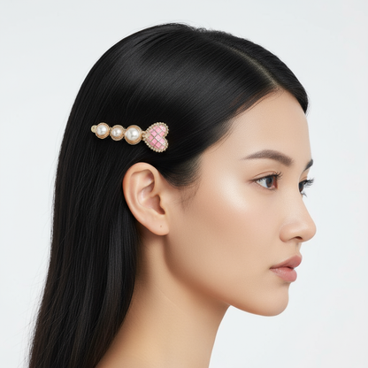 Buy Fancy Hair Clip with Pearl Gold Polished | Beautiful Hair Accessory