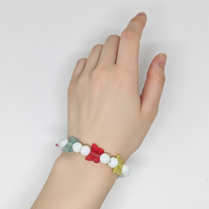 Multicolor Bracelet with Colorful Butterfly in Hand