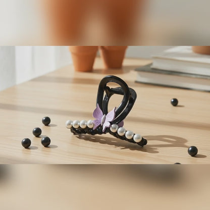 Buy Fancy Hair Claw Clip with Pearl and Butterfly