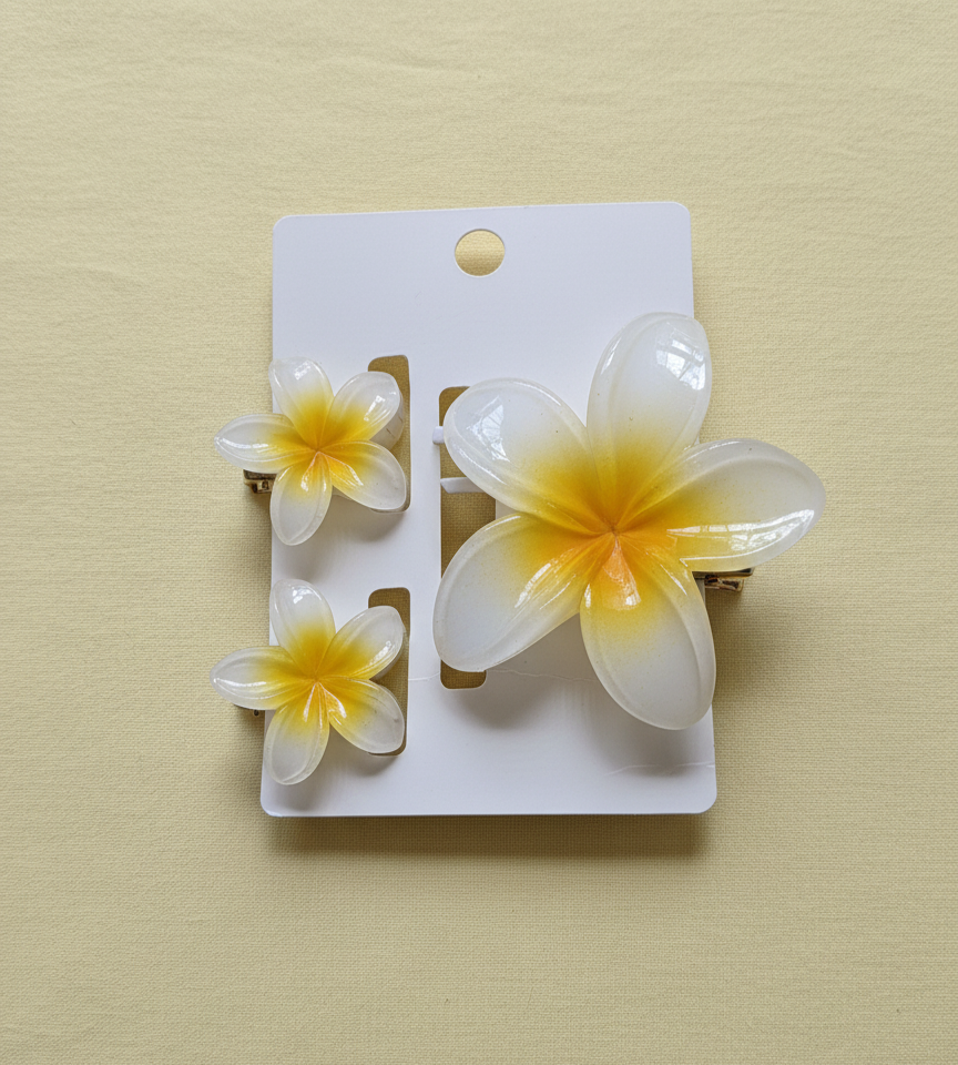 Korean claw set of 3 yellow 